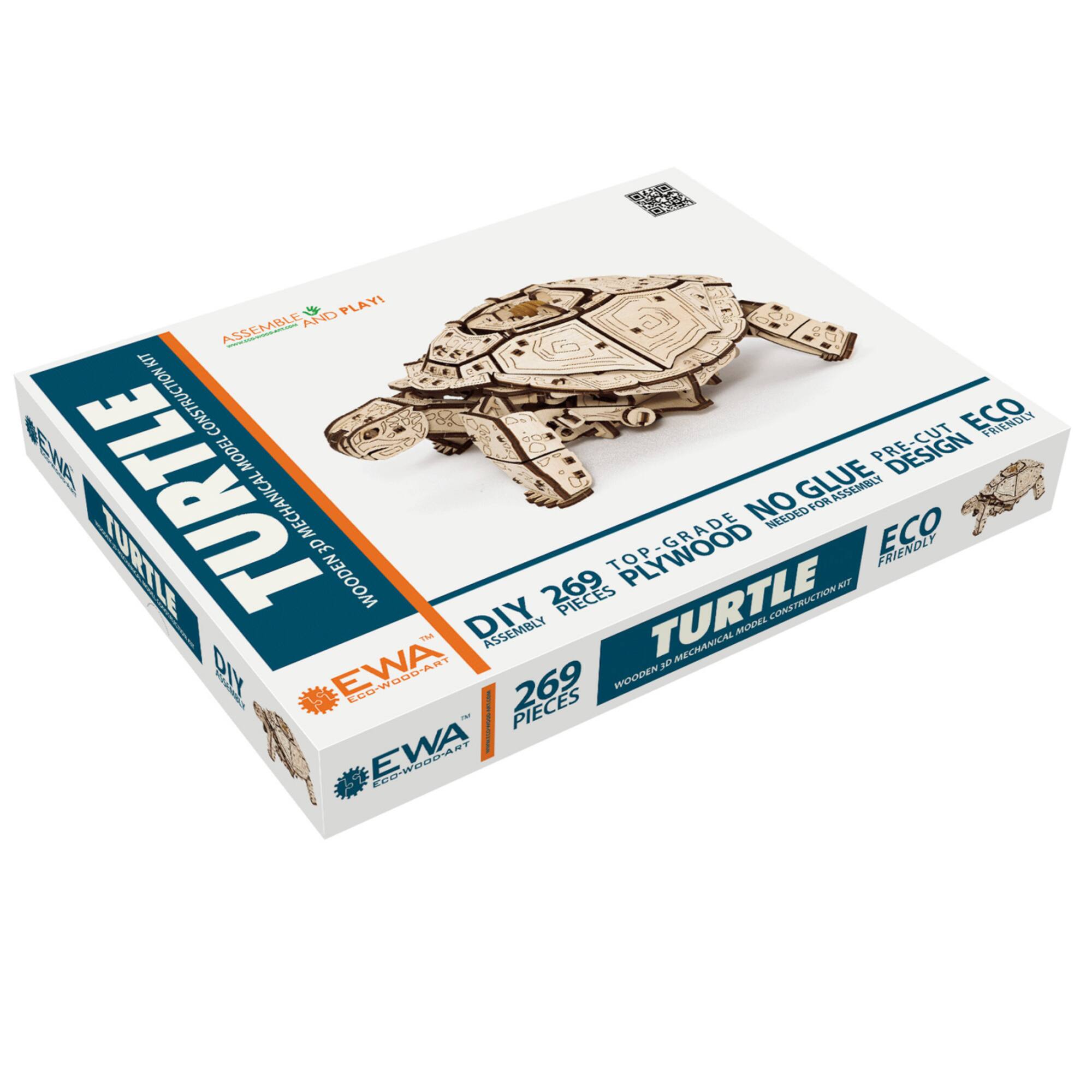 EWA™ Eco-Wood-Art Turtle 3D Wooden STEM Construction Kit